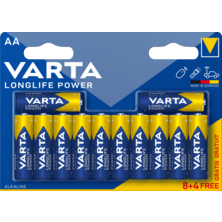 VARTA-Pila alcalina LongLife Power 4906 AA (Blíster 8 pilas + 4)